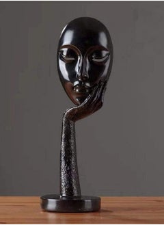 Generic Abstract Statues Sculpture Art Crafts Modern Human Meditators Character Resin Figurine Lady Face Home Decorative 1 Piece,Black Home Decor Ornament  - Image 1