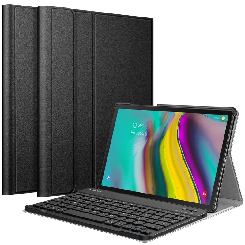Fintie غطاء لوحة مفاتيح FINTIE لجهاز Samsung Galaxy Tab S5e 10.5 موديل 2019 SM-T720/T725/T727، غطاء رفيع مع لوحة مفاتيح بلوتوث لاسلكية قابلة للفصل، أسود - Image 1