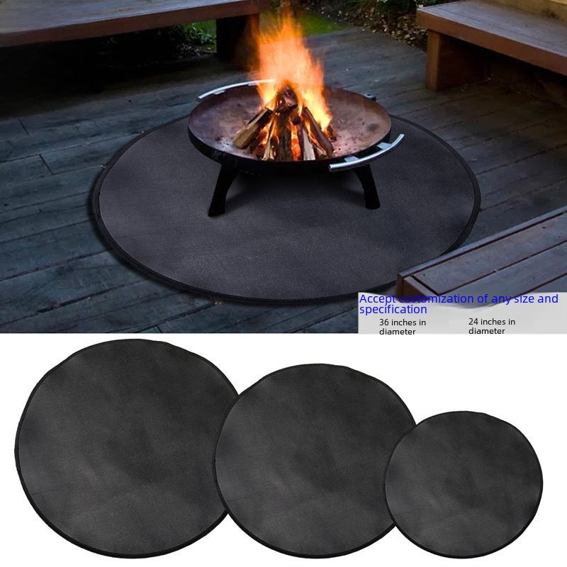 Fire Mat 36-Inch Diameter Fire-Resistant - Liquid Silicone Coating Grill Mat for Patio Lawn Deck - Image 2