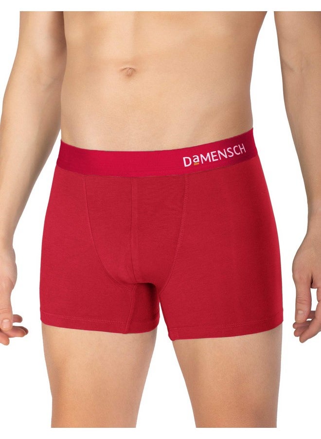 DaMENSCH DAMENSCH Men's Modal Trunks (Pack of 3) (DAM-ER-MIX-T-OD-TR-PP-PACK-3-M_Ocean Depth, Tango Red, Potent Purple_M)  - Image 2