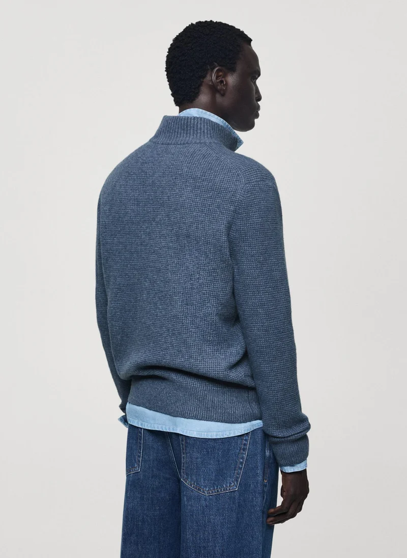 Mango Man Half Zip Knitted Sweater