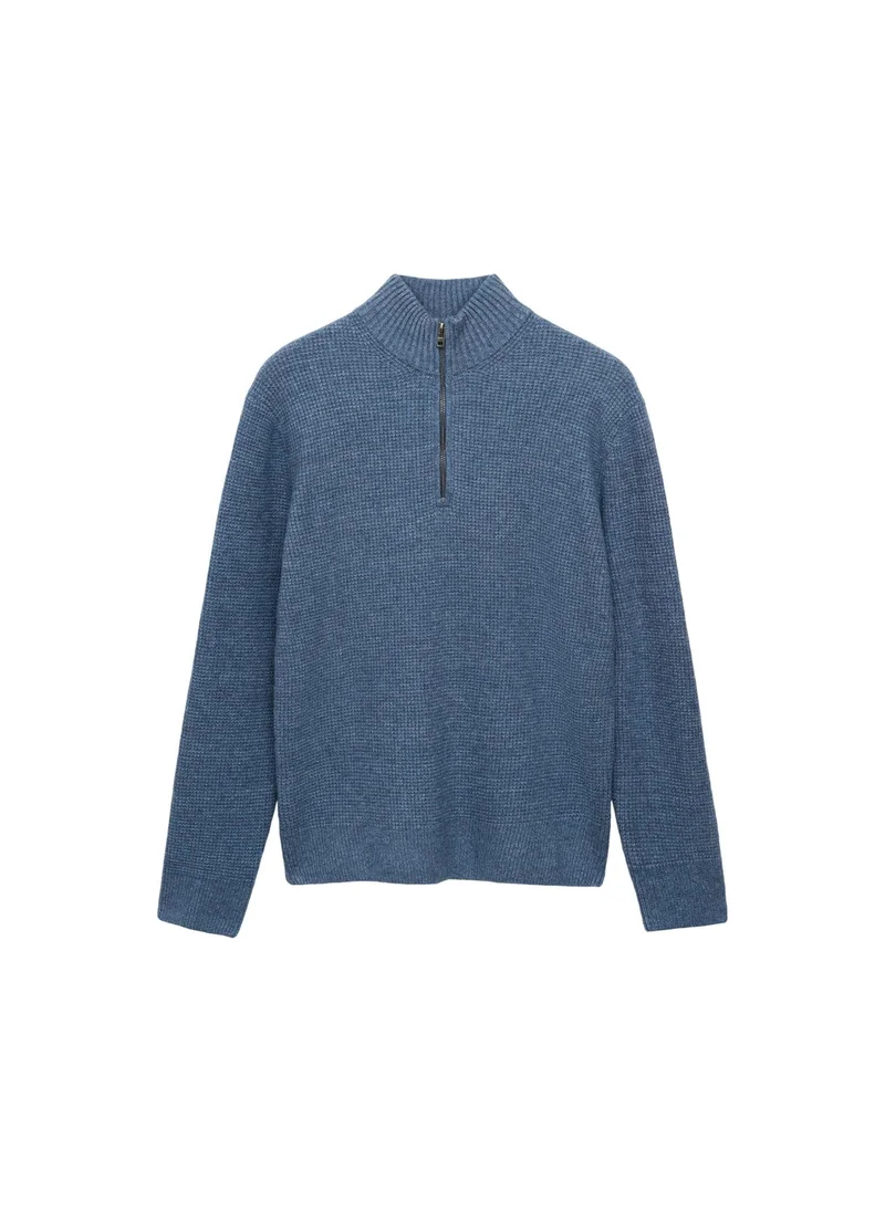 Mango Man Half Zip Knitted Sweater