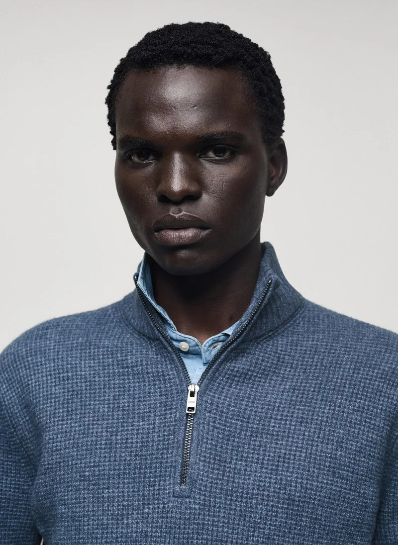 Mango Man Half Zip Knitted Sweater