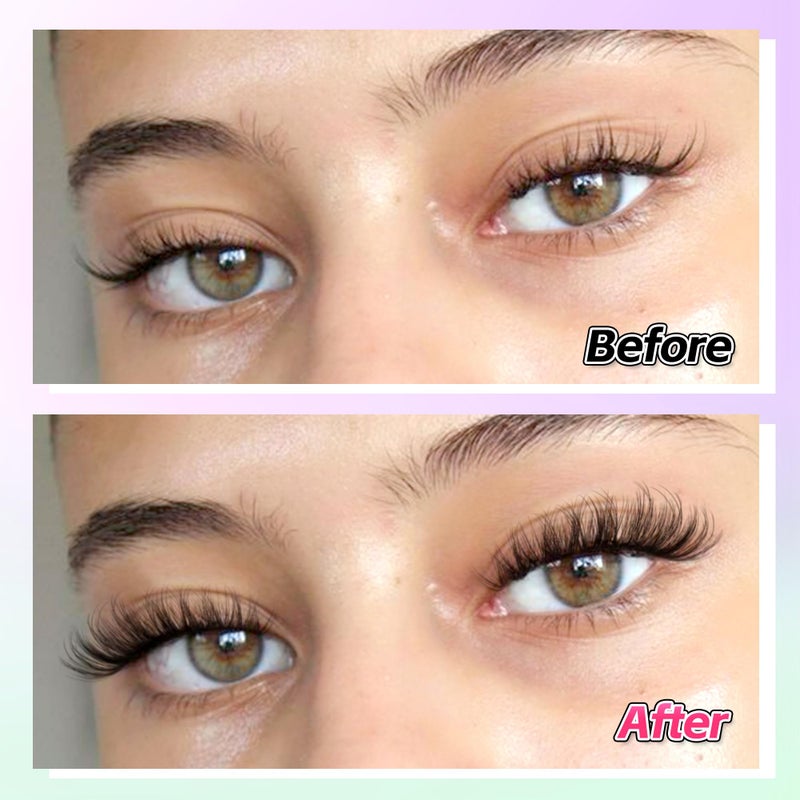 calphdiar Natural Lashes Fluffy False Eyelashes Wispy Lashes 3D Volume Strip Lashes 14mm D Curly Fake Eyelashes with Clear Band 10 Pairs Eye Lashes by Calphdiar - Image 4