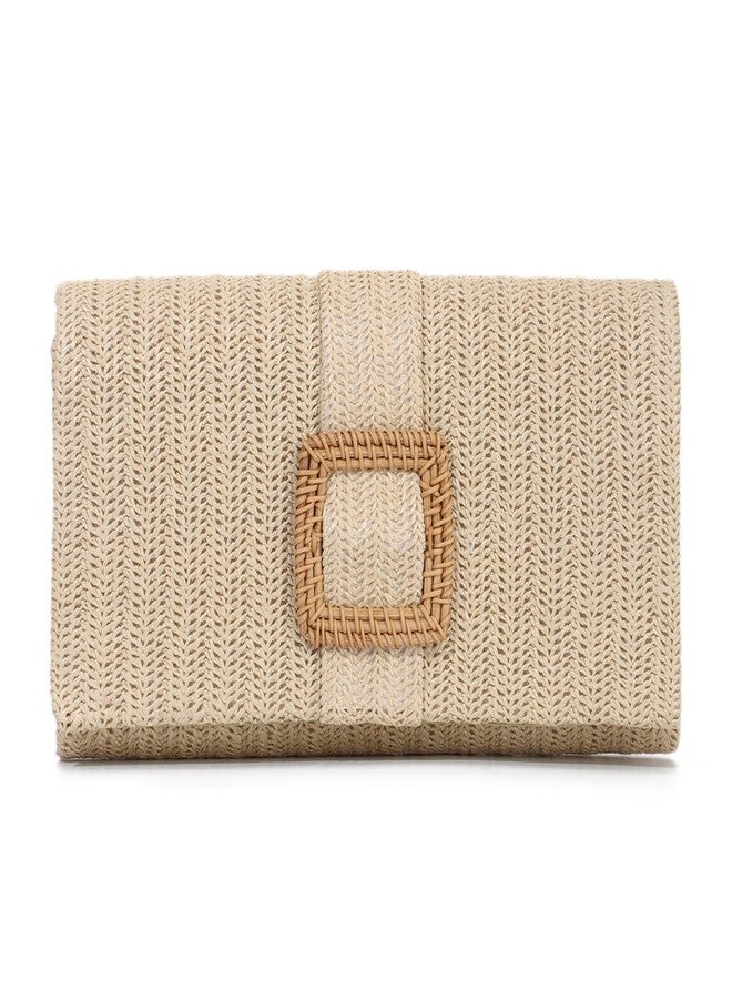 LUI SUI Straw Clutch Purse for Women Rattan Summer Evening Handbag Woven Beach Envelope Purse Raffia Handbag - Image 1