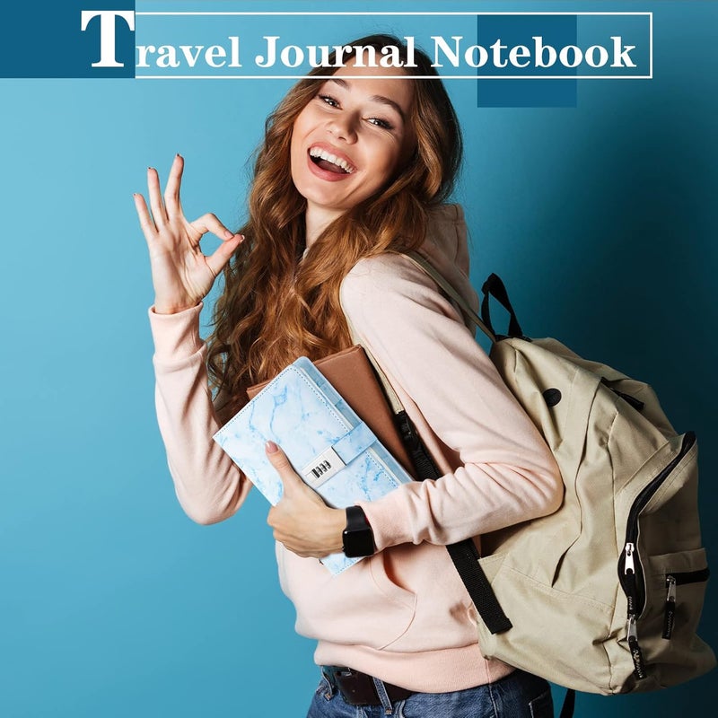 klarako Diary with Lock Marble PU Leather A5 Journal Combination Lock Secret Personal with Diamond Pen for Girls Women Boys (Blue,1 Pcs) - Image 4