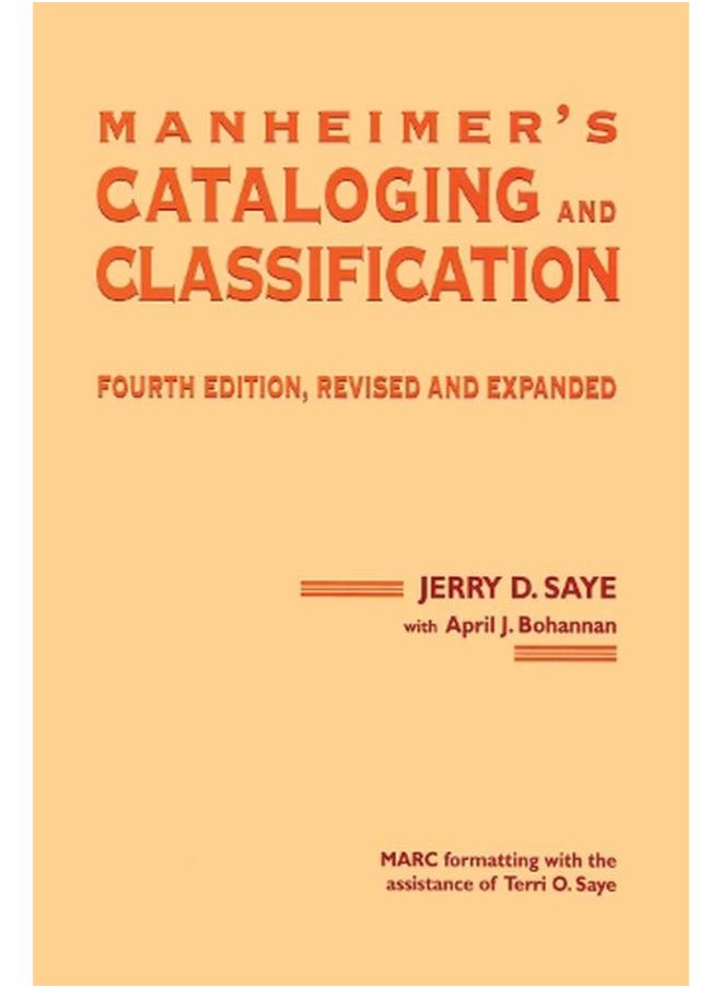 Manheimer's Cataloging and Classification 