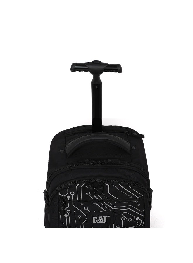 CATERPILLAR CAT RollRover 2â€‘Wheel Trolley Backpack â€“ 29.5L, Laptop Compartment, 600D/1680D Polyester, Techno Grey - Image 2