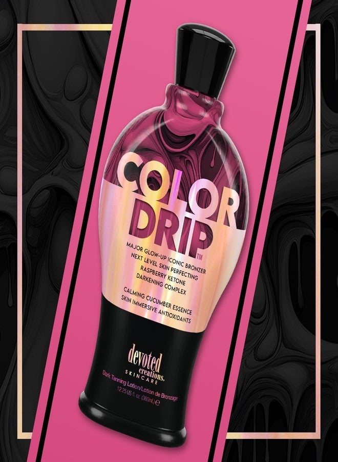 Devoted Creations Color Drip - Major Glow-up Iconic Bronzer Next Level Skin Perfecting Raspberry Ketone Calming Cucumber Essence Dark Tanning Lotion - Image 4