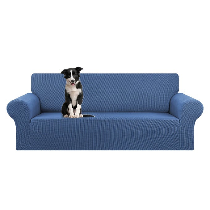 STRETCH OVERSIZED SOFA SLIPCOVER 1 PIECE COUCH SOFA COVER 94110 FURNITURE PROTECTOR 4 SEATER SOFA WITH ELASTIC BOTTOM FOR KIDSPETJACQUARD CHECKED PATTERN FABRICX LARGERIVERSIDE