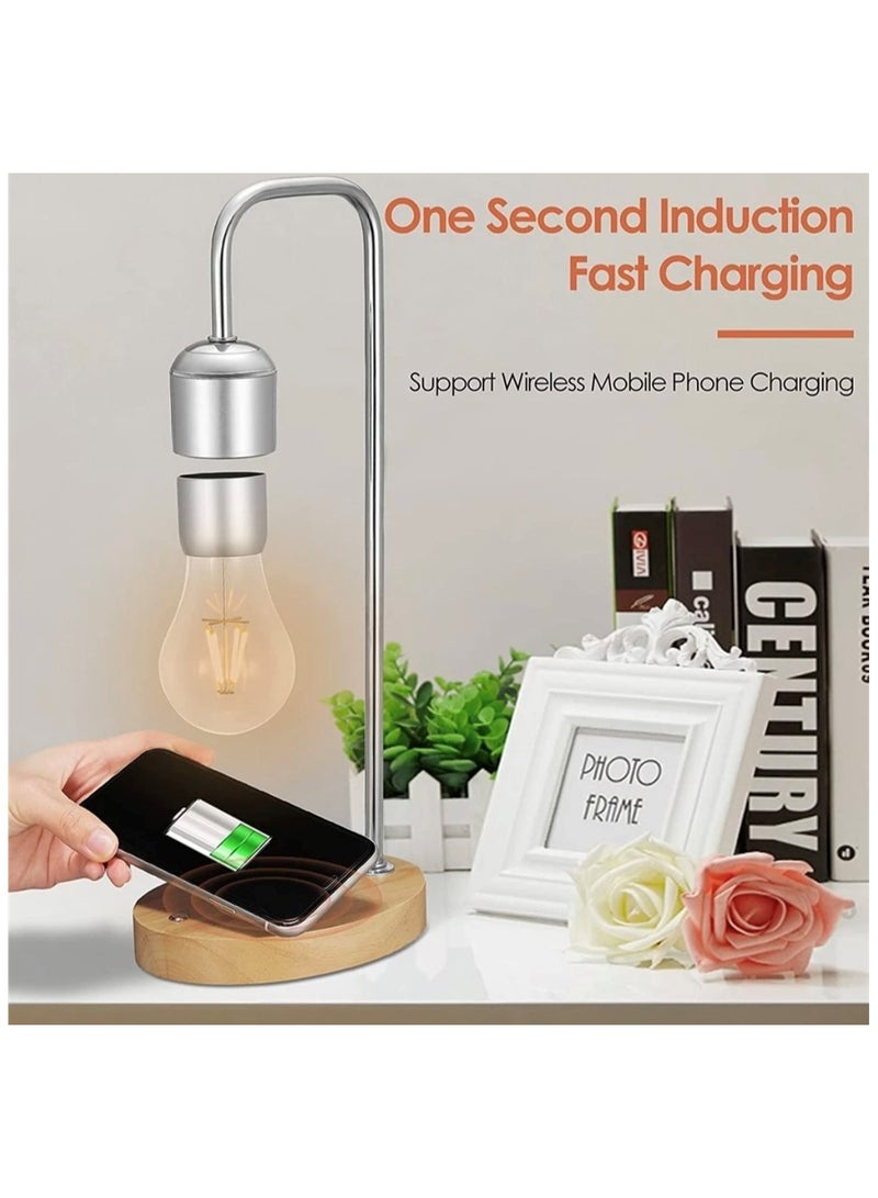 Loquat LED Desk Light with Wireless Phone Charger and USB Charging Port with Wooden Base - Image 1