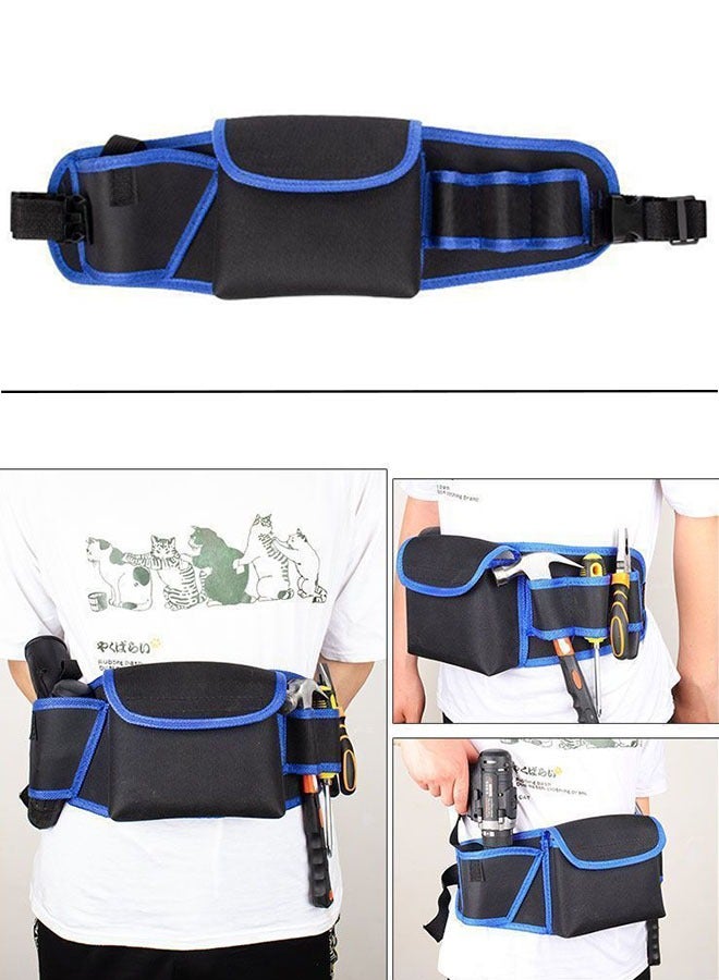 حزام حقيبة الأداة ، حزمة الخصر 59x18cm حزمة حقيبة الأداة ثقيلة الوظائف حزام المرافق القابلة للتعديل مع جيوب متعددة ، وخياطة معززة ، ومكبر الإفراج السريع - للبناء والنجارة والكهربائيين ومشاريع DIY  - Image 1