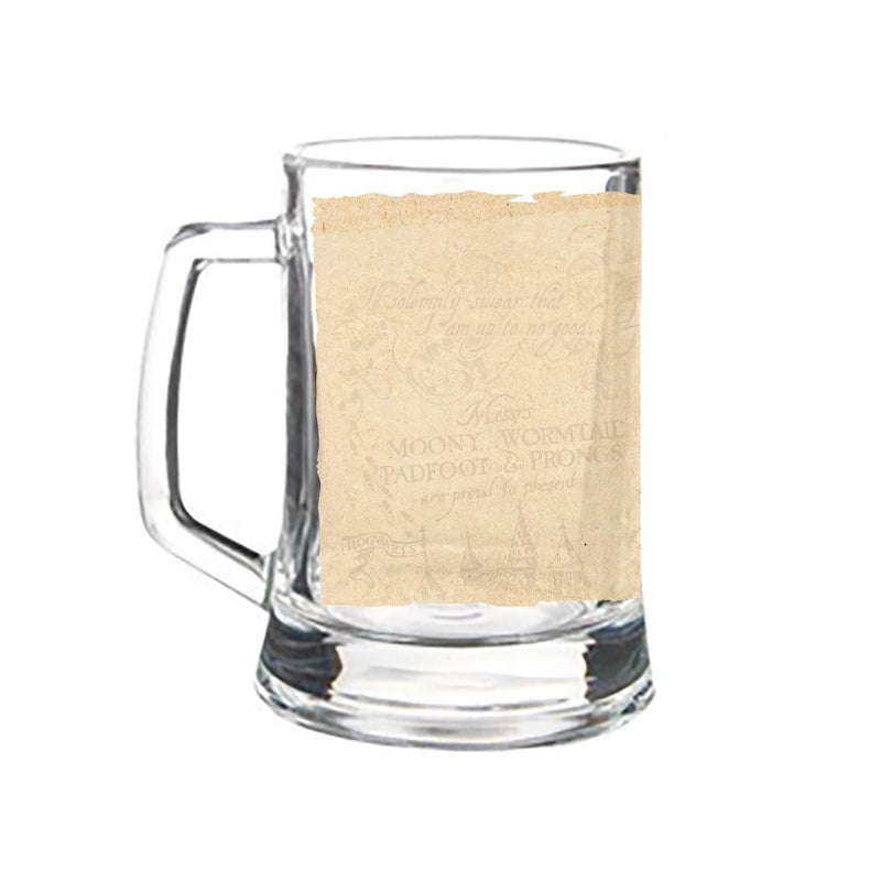 Morphing Mugs Harry Potter â€“ Marauderâ€™s Map â€“ Mischief Managed Quote - 16 oz Pint Size Glass Morphing Mugs Color Changing Clue Mug â€“ Full Image Revealed When COLD Liquid Is Added - Image 5