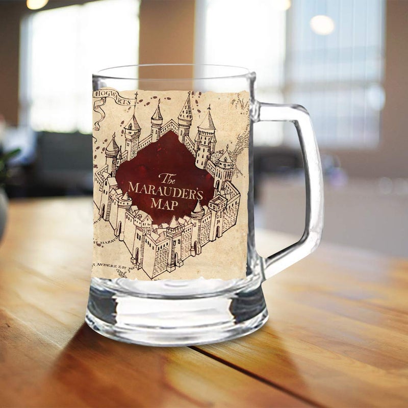 Morphing Mugs Harry Potter â€“ Marauderâ€™s Map â€“ Mischief Managed Quote - 16 oz Pint Size Glass Morphing Mugs Color Changing Clue Mug â€“ Full Image Revealed When COLD Liquid Is Added - Image 3