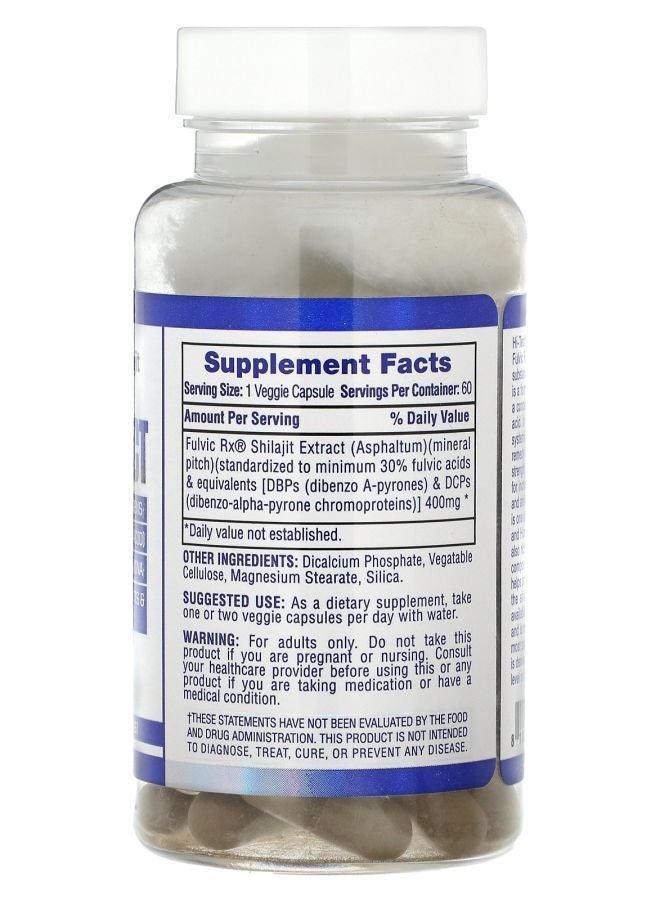 hi tech pharmaceuticals Shilajit Extract 400 mg 60 Veggie Capsules - Image 2