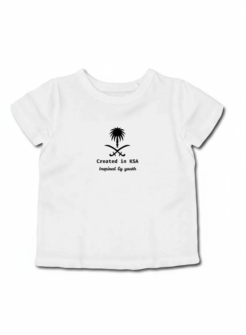 Lowha Kids & Teens Cotton T-Shirt for Saudi National Day or Everyday Saudi Pride Wear for Boys & Girls