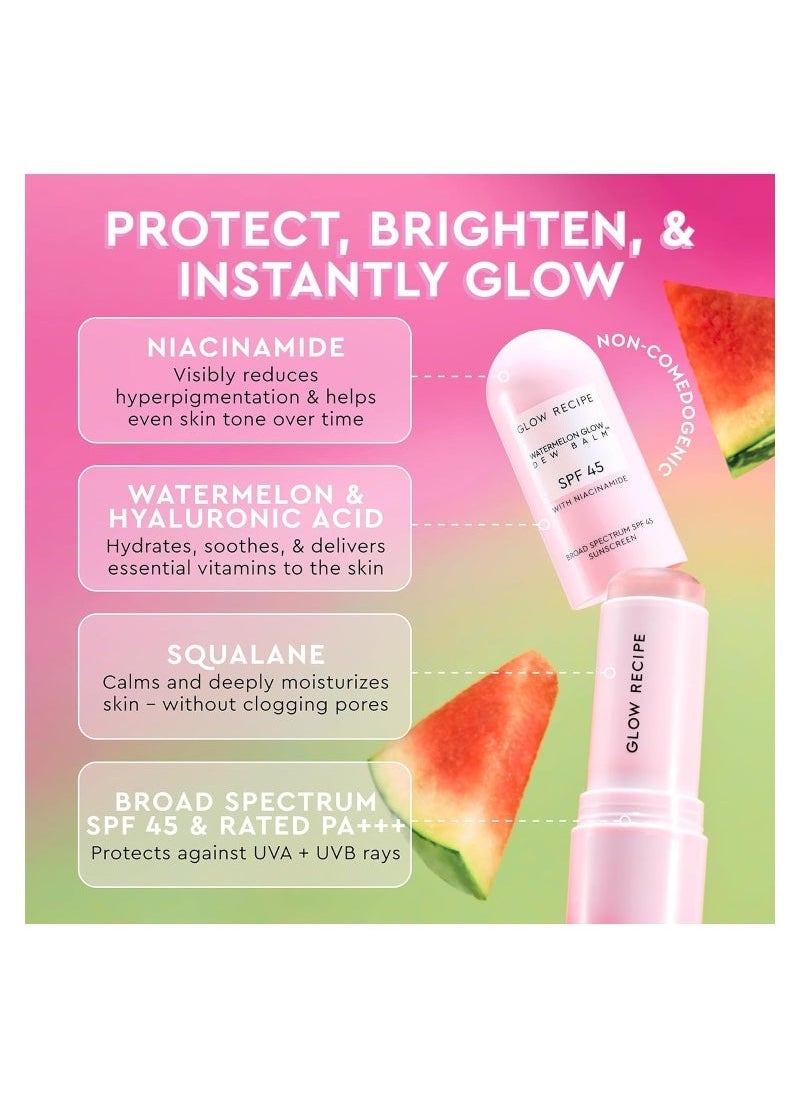 GLOW RECIPE - Watermelon Glow Niacinamide Dew Balm Sunscreen Stick SPF 45 - 16.5g - Image 1