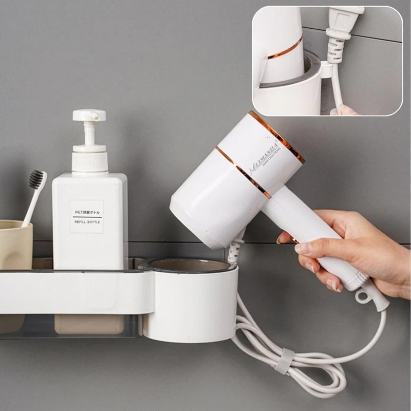 Apexx WallMounted Hair Dryer Holder SelfAdhesive SpaceSaving Organizer for Bathroom Blow Dryer Styling Tools Easy Install MultiColor Pack of 1 - Image 4