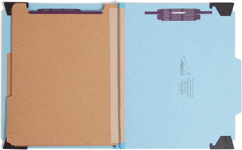 Smead Smead FasTab Hanging Pressboard Classification Folder with SafeSHIELD Fasteners 2 Dividers 25Cut Builtin Tab Letter Size Blue 10 per Box 65115  - Image 2