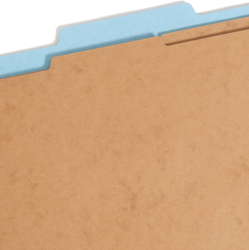 Smead Smead FasTab Hanging Pressboard Classification Folder with SafeSHIELD Fasteners 2 Dividers 25Cut Builtin Tab Letter Size Blue 10 per Box 65115  - Image 4