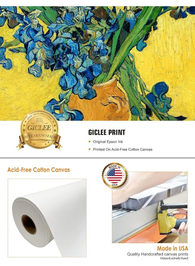 Home Trove Decorarts - Irises Vase Flower, Vincent Van Gogh Art Reproduction. Giclee Canvas Prints Wall Art For Home Decor 30X24  - Image 5