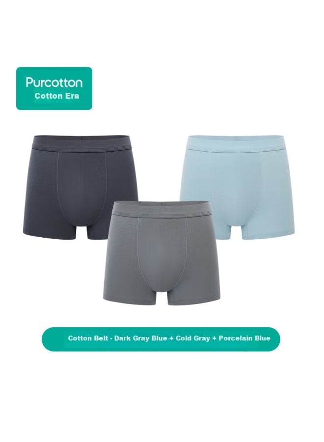 Purcotton Men's Boxer Briefs100% Cotton High Elasticity Non-deformation Non-sweat