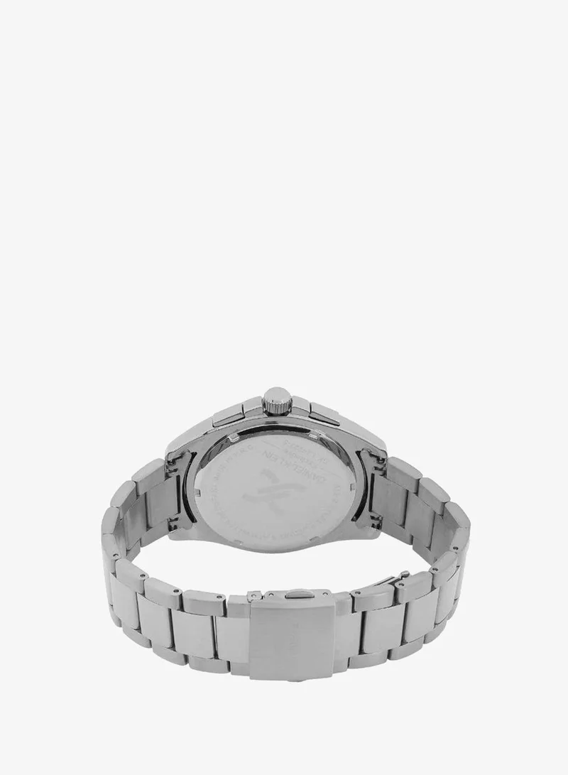 Daniel Klein Men's Stainless Steel Silver and Black Alloy Case Analog Dark Green Round Sunray Dial Japanese Quartz Exclusive 50 Meters Water Resistant