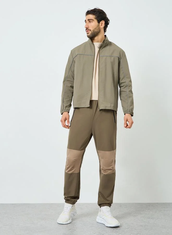 ستايلي اكتيف جاكيت رياضي رجالي زيتي خفيف الوزن بسحاب