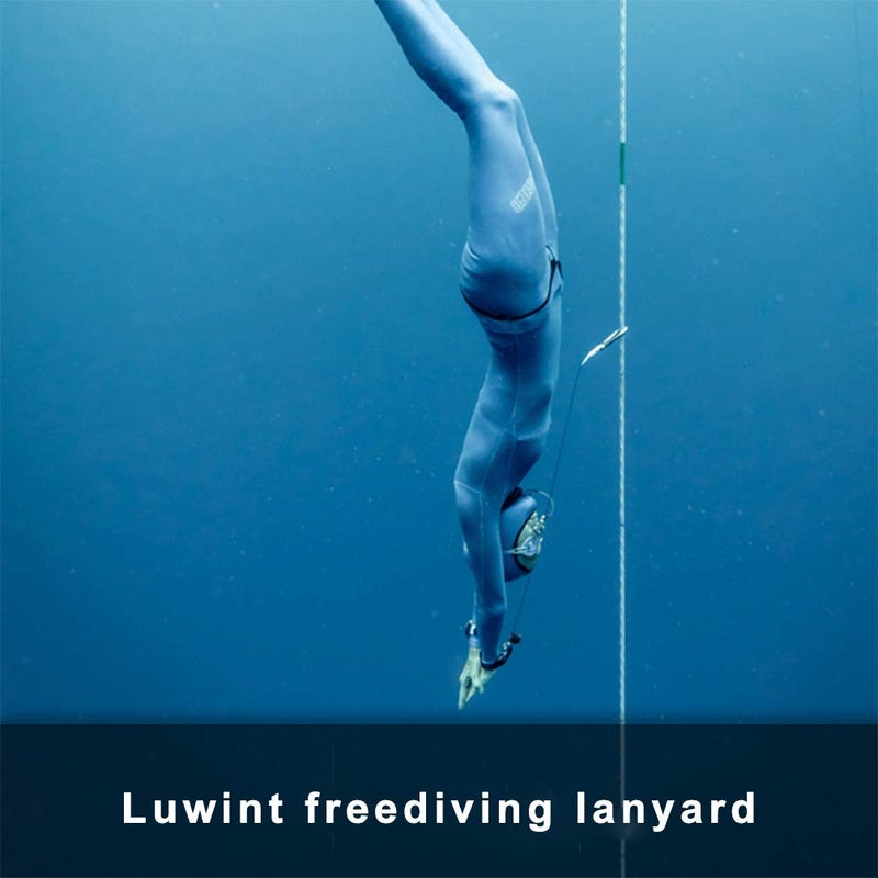 Luwint Stainless Steel 316 Pro Freediving Lanyard Leash with Scuba Dive Wristband Strap, 3.6ft - Image 2