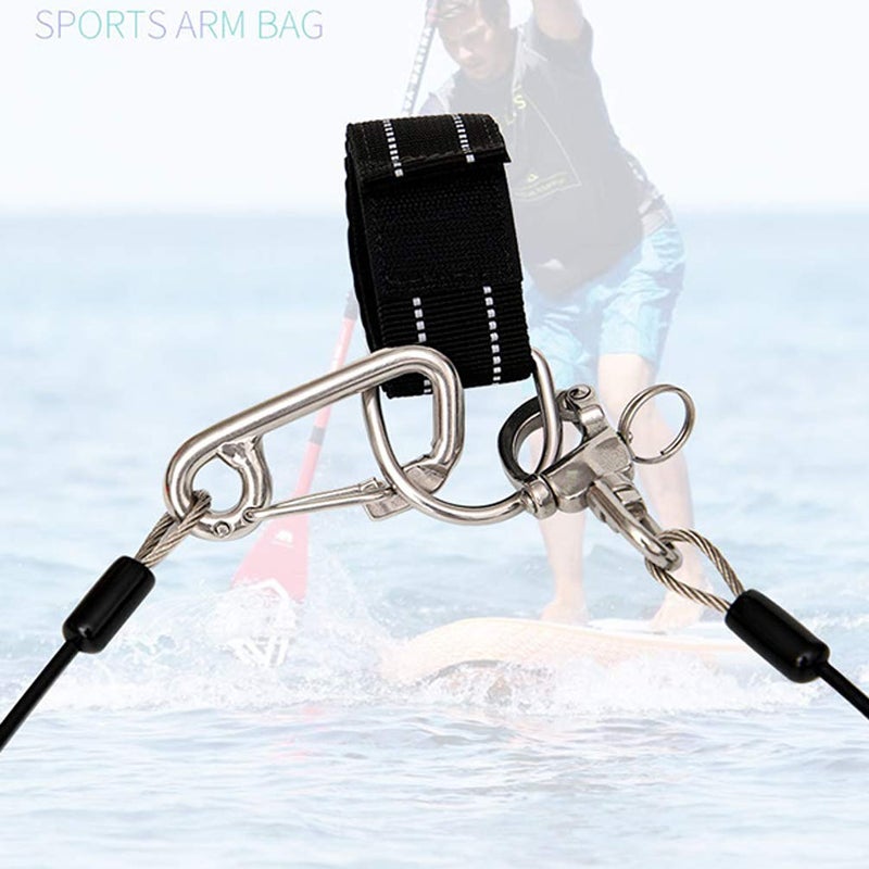 Luwint Stainless Steel 316 Pro Freediving Lanyard Leash with Scuba Dive Wristband Strap, 3.6ft - Image 4