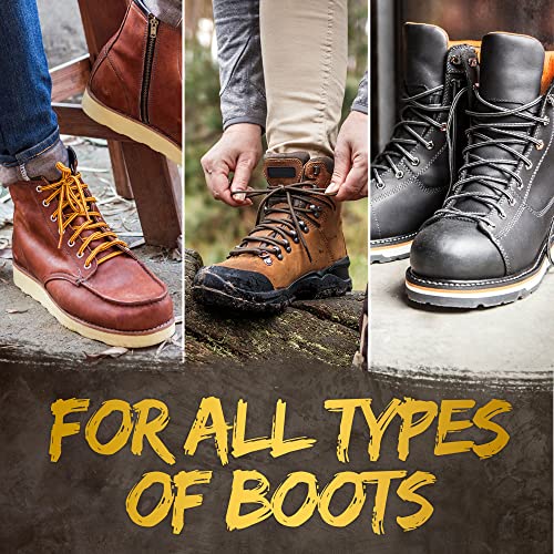 Miscly Round Boot Laces [1 Pair] Heavy Duty and Durable Shoelaces for Boots, Work Boots & Hiking Shoes (Black, 72 inches (183 cm)) - Image 2