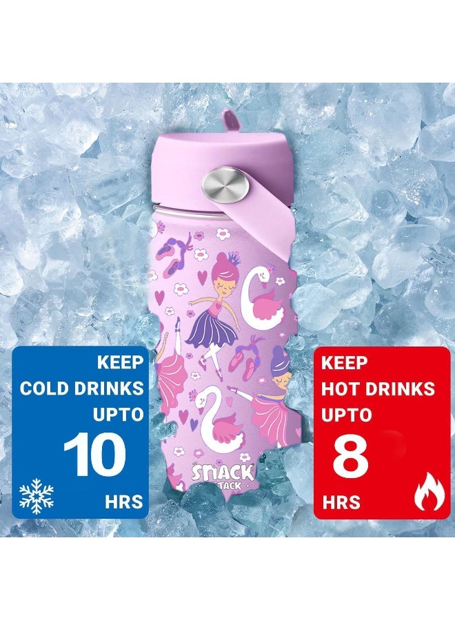 Snack attack Kids Insulated Water Bottle With Straw Lid, Kids water bottle stainless steel, Double Wall, Baby water bottle, Steel water bottle - Image 4