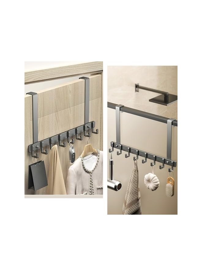 S-TOP Over Door Hook Rack Coat Rack with 9 Hooks, Door Hanger Organizer - Image 4