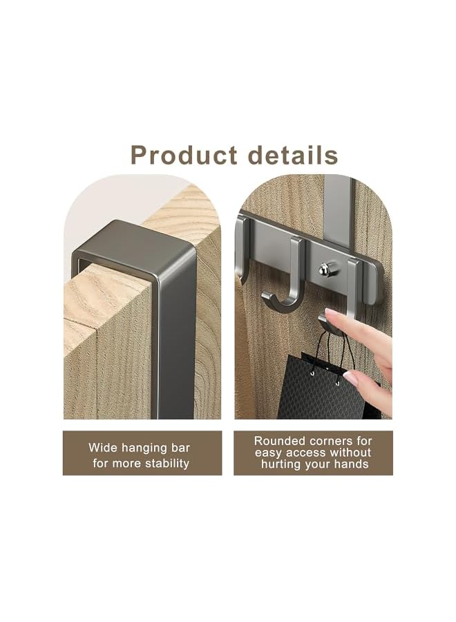 S-TOP Over Door Hook Rack Coat Rack with 9 Hooks, Door Hanger Organizer - Image 2