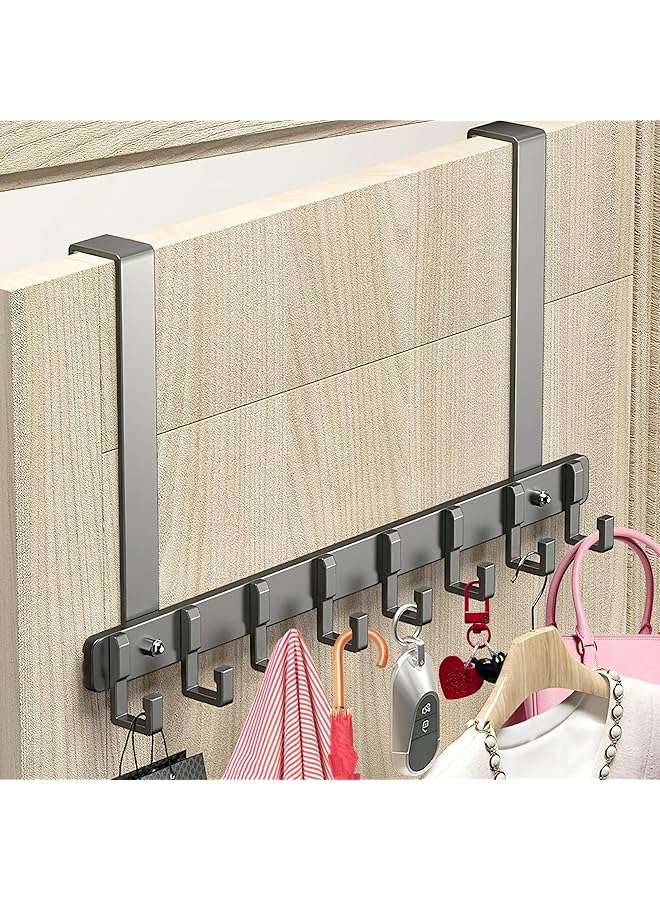 S-TOP Over Door Hook Rack Coat Rack with 9 Hooks, Door Hanger Organizer - Image 1