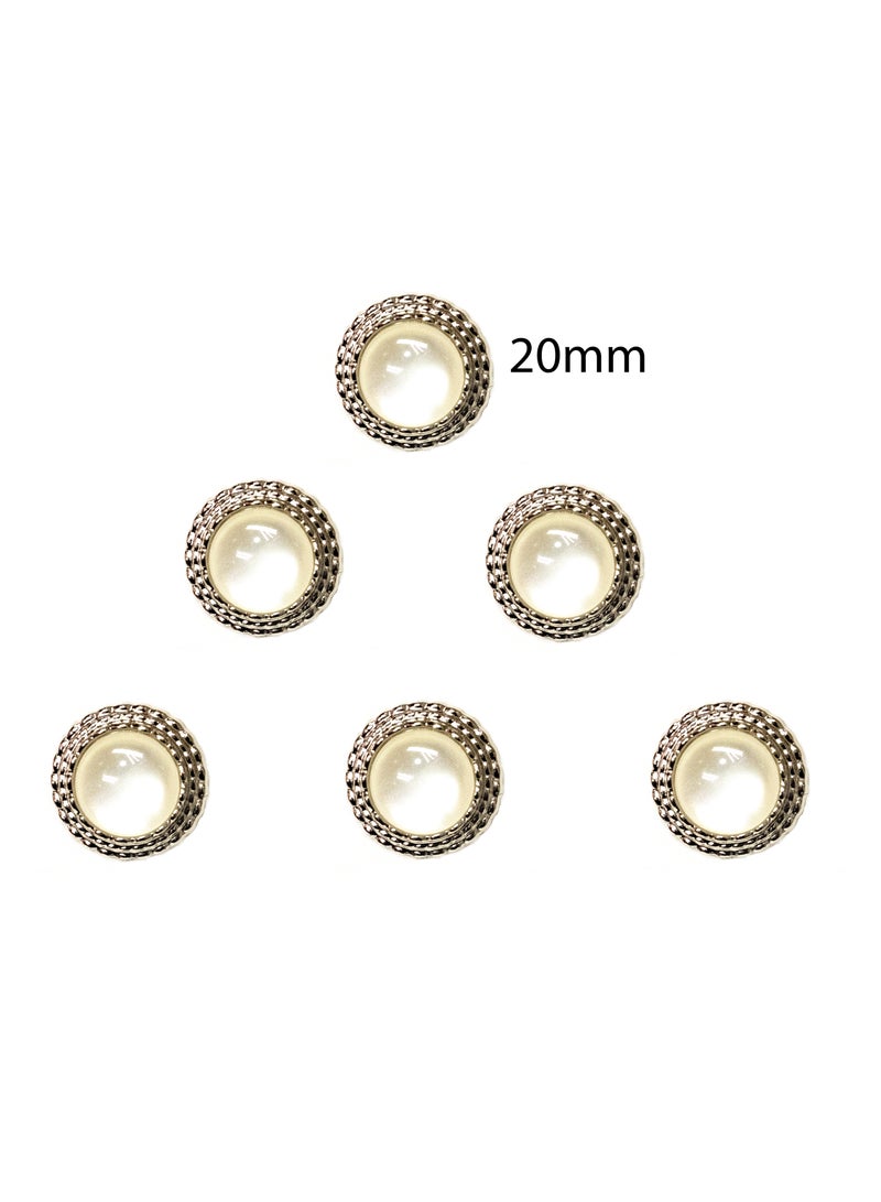 18Pcs Silver Buttons Set  Premium Metal Buttons for Sewing, Crafting, and Fashion Design (6pcs 20mm and 12pcs 15mm) - Image 2