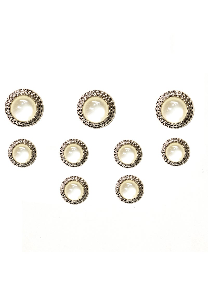 18Pcs Silver Buttons Set  Premium Metal Buttons for Sewing, Crafting, and Fashion Design (6pcs 20mm and 12pcs 15mm) - Image 5