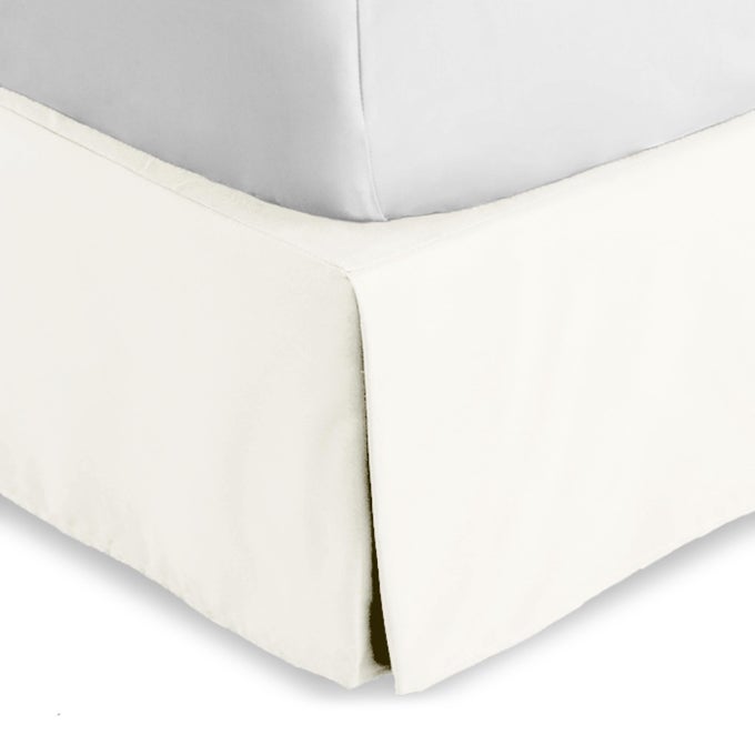 TWIN XL BED SKIRT 15INCH TAILORED DROP EASY FIT BED SKIRT FOR TWIN EXTRA LONG BEDS CENTER CORNER PLEATS TWIN XL CREAM