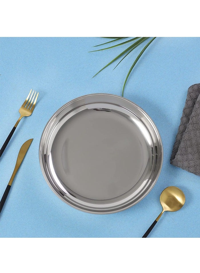 BLACKSTONE Stainless Steel Dinner Plates, Rice Plates Set of 2 Pcs 23CM - Image 3