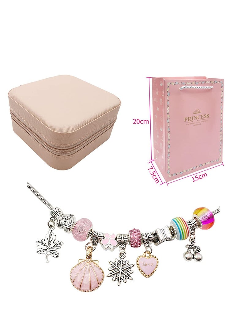MIXDE Bracelet Making Kit for Girls,68PCs Charm Bracelets Kit with Jewelry Box, Jewelry Charms, Bracelets for DIY Craft, Jewelry Gift for Adults and Kids，Present For 8-12 Year Old Girl - Image 2