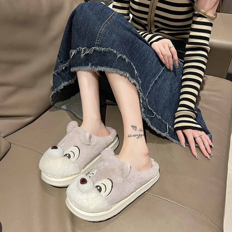 Winter New Cartoon Squirrel Cotton Slippers Home Cotton Slippers Student Fashion Home Cartoon Cotton Slippers - Image 5