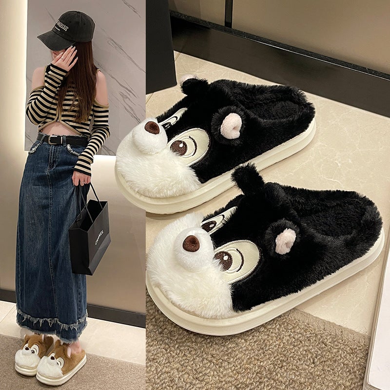 Winter New Cartoon Squirrel Cotton Slippers Home Cotton Slippers Student Fashion Home Cartoon Cotton Slippers - Image 2