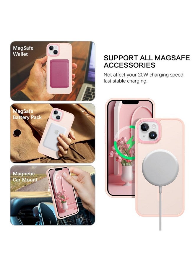 BENTOBEN BENTOBEN Magnetic for iPhone 13 Case & iPhone 14 Case [Compatible with Magsafe] Translucent Matte Phone Case iPhone 13/14 Slim Shockproof Women Men Protective Cover for iPhone 13/14 6.1", Light Pink  - Image 1