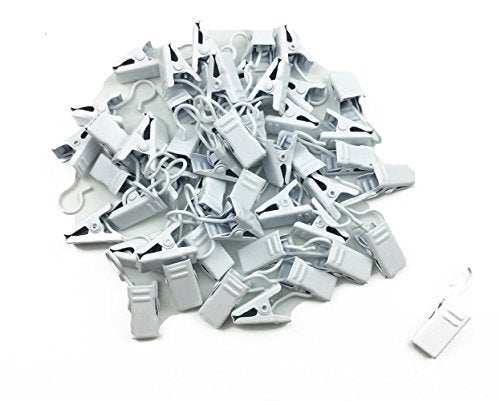 Hyamass 50-Pack Stainless Steel Curtain Clips & Hooks for Drapes - Heavy-Duty Rust-Resistant Metal Hangers for Home Decor, Photos, Crafts (White) - Image 4