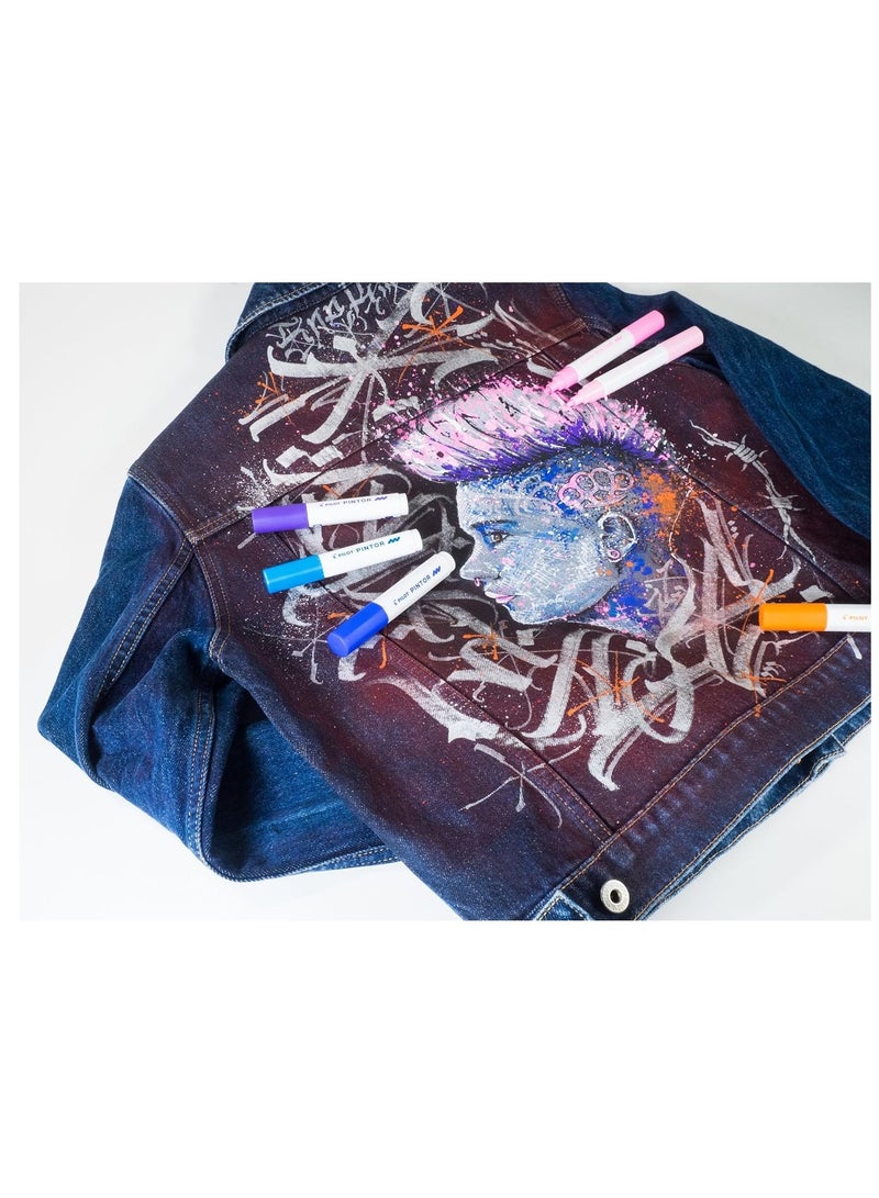 PILOT 6-Piece Pintor Water Based Paint Marker Medium 1.4mm Tip Metallic Colours - Image 4