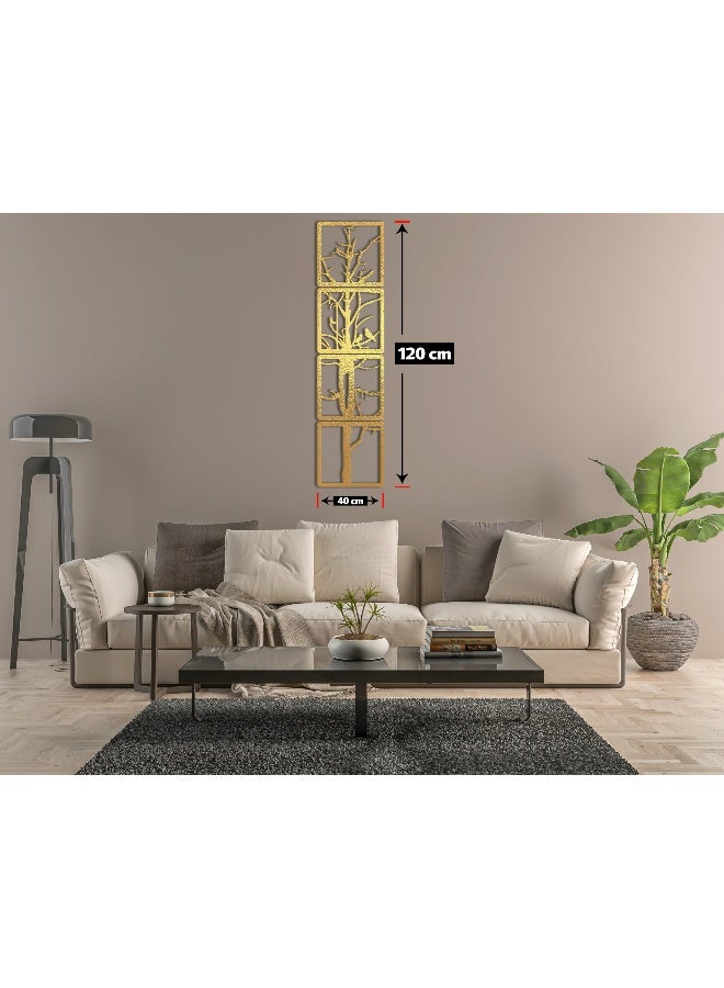 هوم جاليري لوحات فنية جدارية على شكل جسم الشجرة - مجموعة من 4 قطع في كل 40 × 40 - Image 1