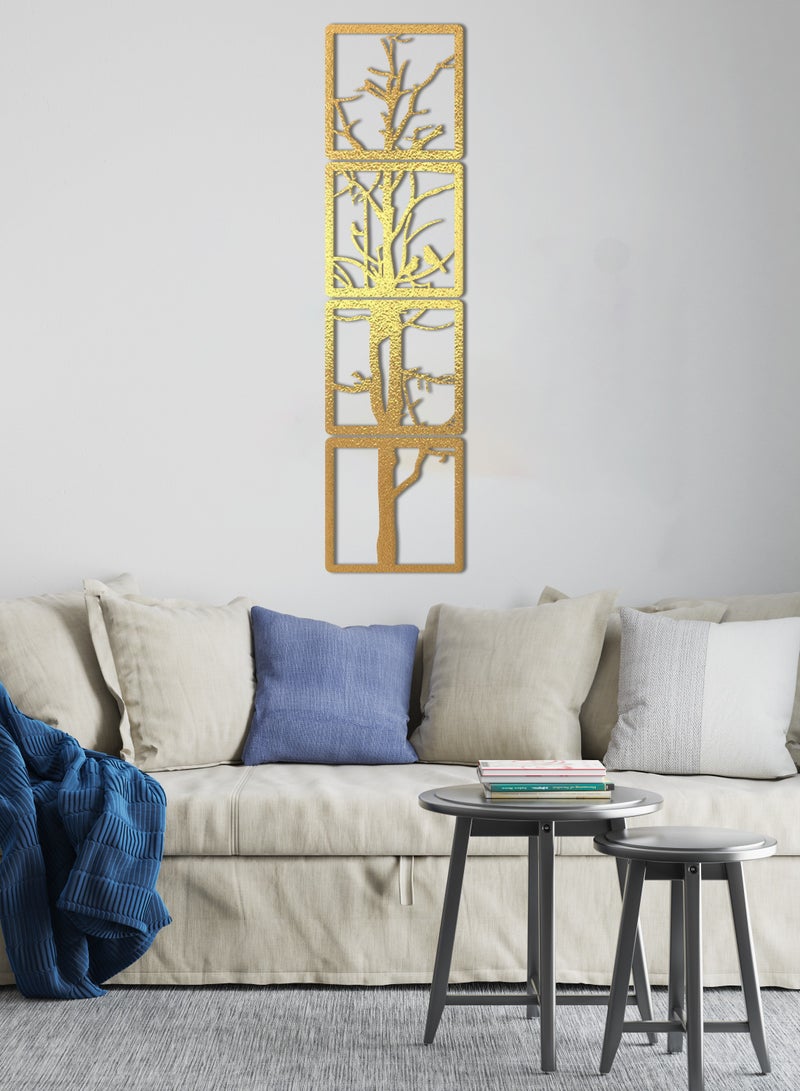 هوم جاليري لوحات فنية جدارية على شكل جسم الشجرة - مجموعة من 4 قطع في كل 40 × 40 - Image 2