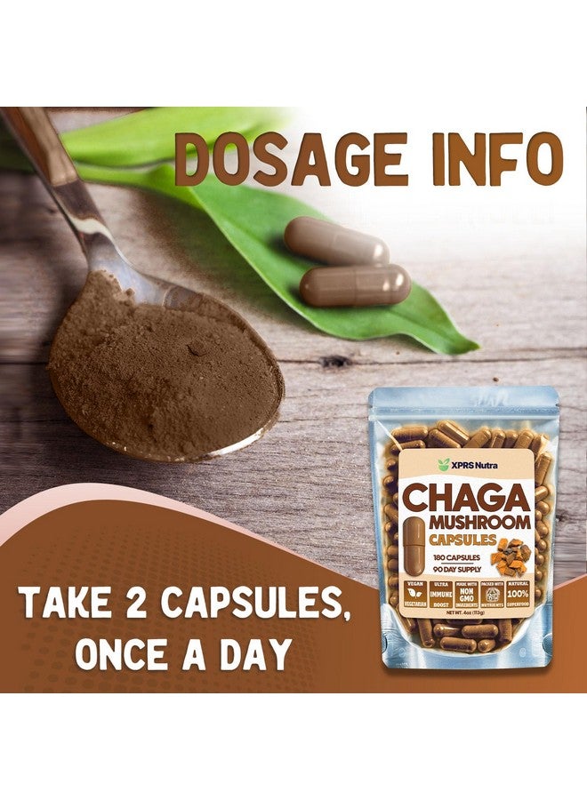 XPRS Nutra Chaga Mushroom Capsules - Premium USDA Chaga Mushrooms Capsules- Encapsulated Chaga Mushroom Powder for an Immunity Boost - Vegan Friendly Superfood for Chaga Tea and Beverages - 180 Count - Image 5