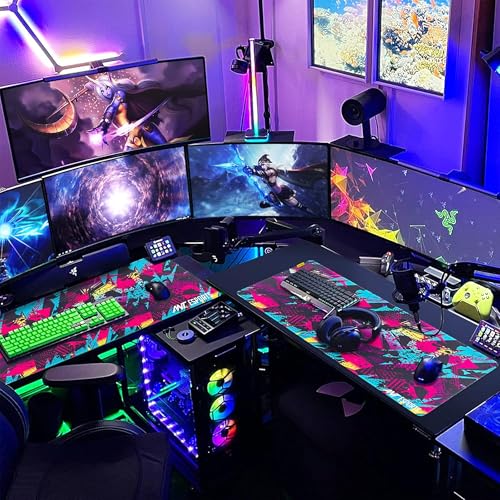 Ant Esports Sneakerz Unique Mouse Pad Gaming Mouse Pad Extended Mouse Mat for Mouse Keyboard with Stitched Edges Waterproof Non-Slip Base Mousepads for Office Home Shop Gaming EXTRA LARGE_Multi Colour - Image 4