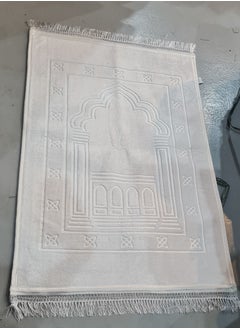 ماركة غير محددة سجادة صلاة كبيرة مخملية ناعمة ابيض  - Image 1